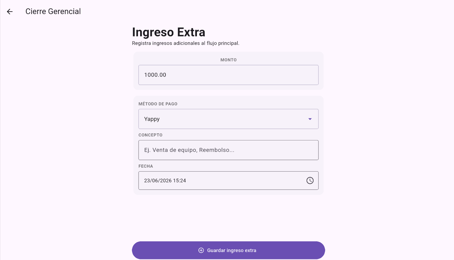 Ingreso extra y base de compras